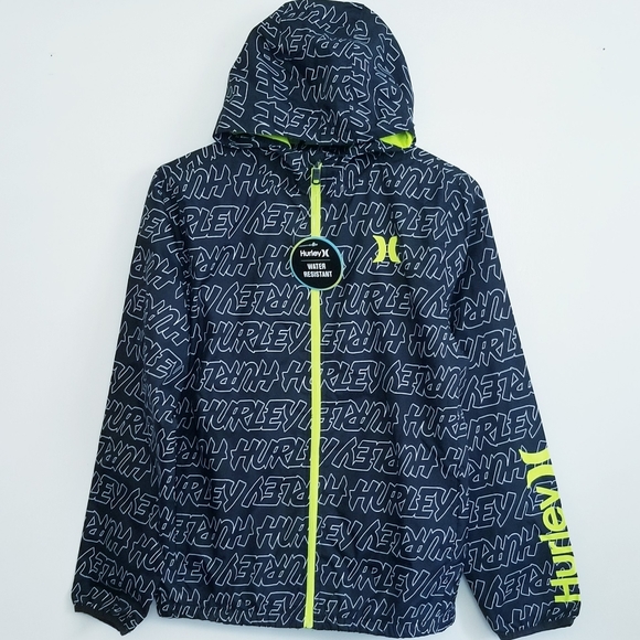 Hurley Water-Resistant Jacket Hoodie Windbreaker Jacket NEW Size XL 13-15 Years - Picture 9 of 16
